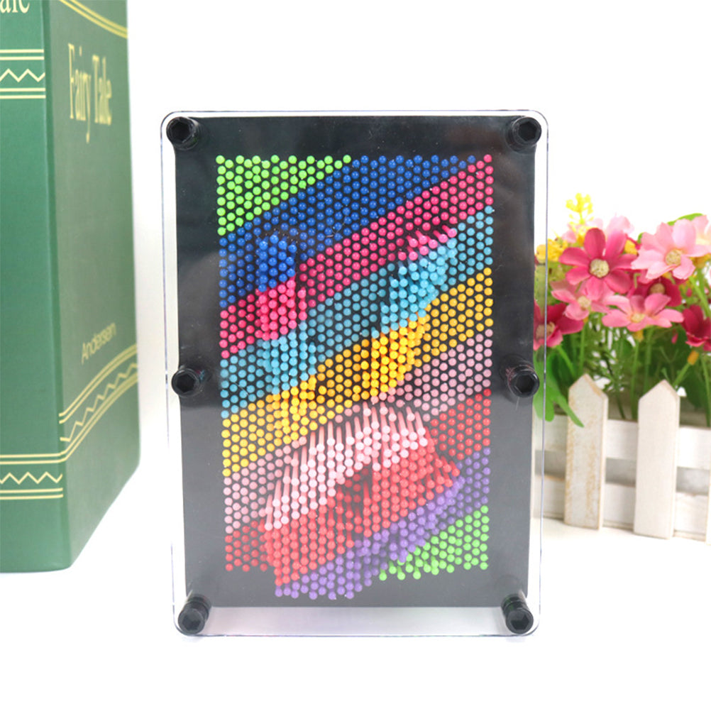 Plastic 3D Pin Art Educational Toys Square Handprint E8313