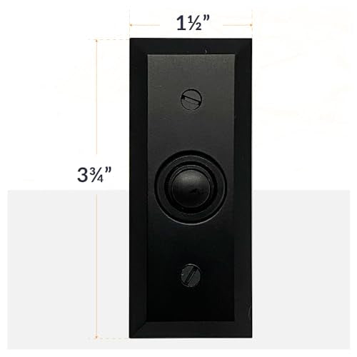 Black Rectangular Wired Metal Doorbell Button H276861