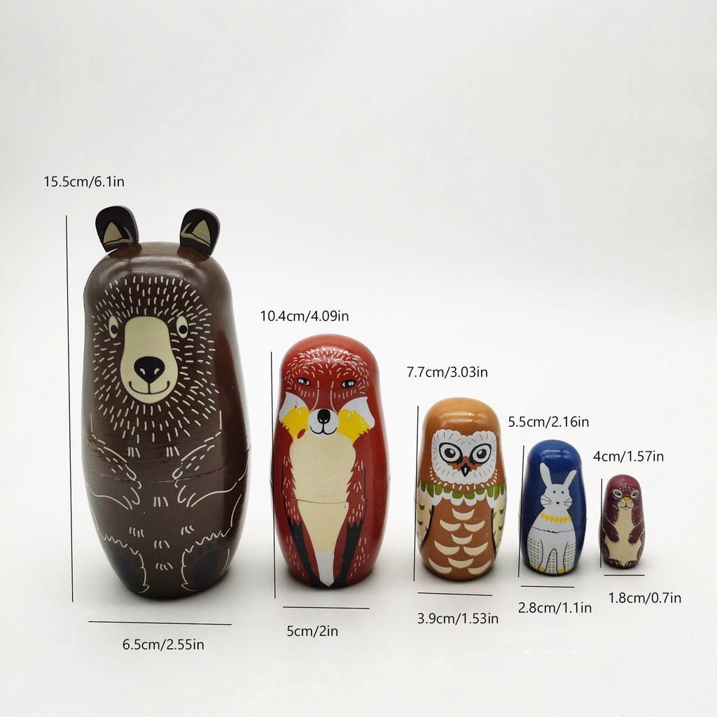 Pack Of 5 Wooden Matryoshka Toy S181963
