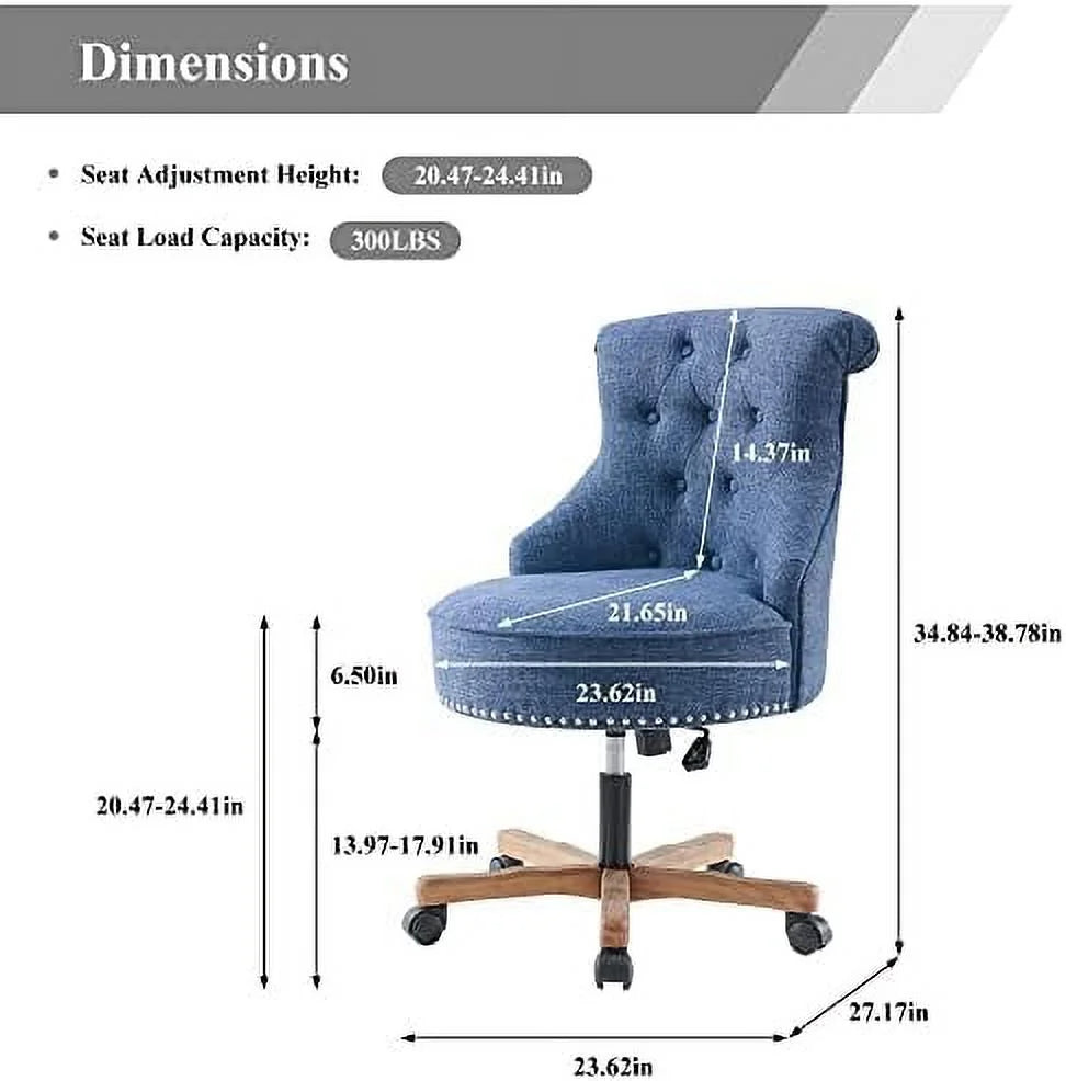 Blue Swivel Office Chair with Wheels Z5247