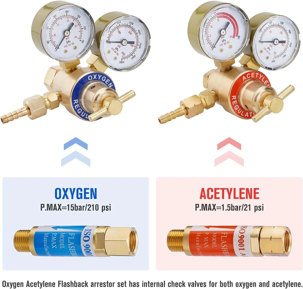 Oxygen Acetylene Regulator Welding Gas Gauges C535