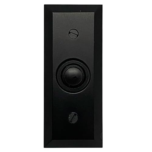Black Rectangular Wired Metal Doorbell Button H276861