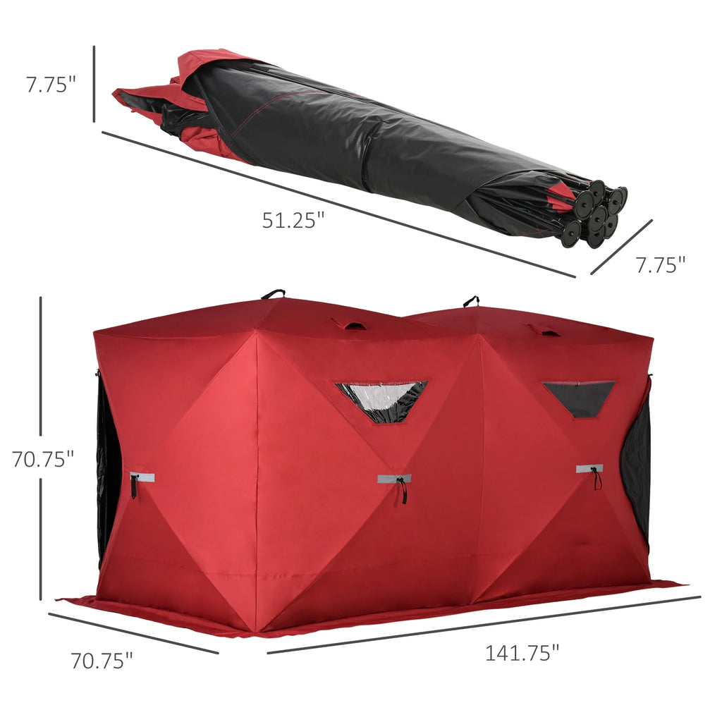 Red Pop-up Ice Fishing Tent R3093