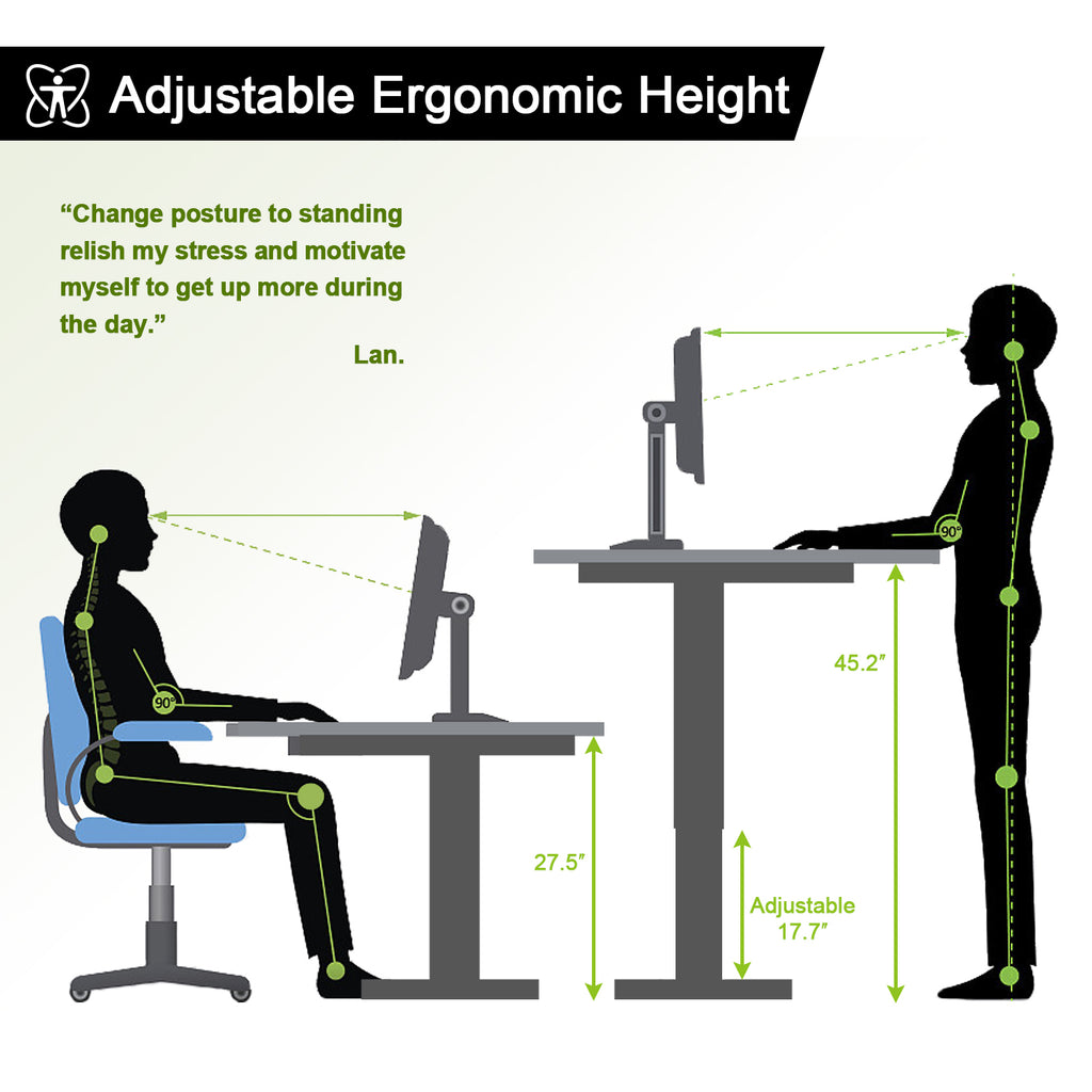 Black Electric Standing Desk Converter with 46 in. Top H109933